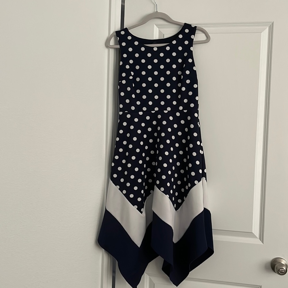Navy Blue & Polka Dot Dress